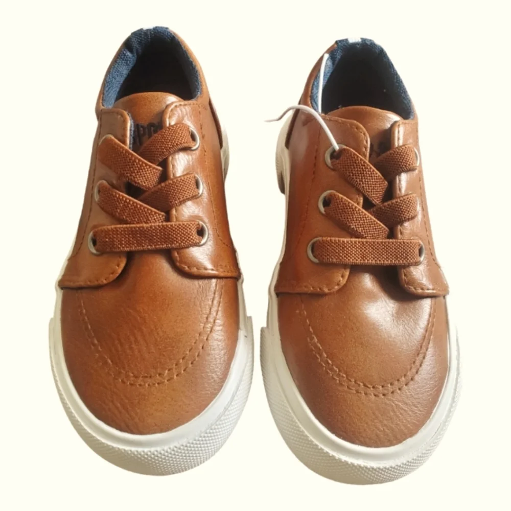 US Sports Slipon Toddler Loafer Boat Shoe Cognac Brown Size 7